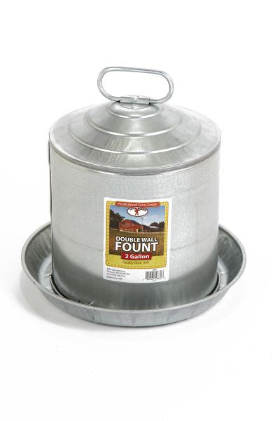Double Wall Poultry Fount - 2 Gallon
