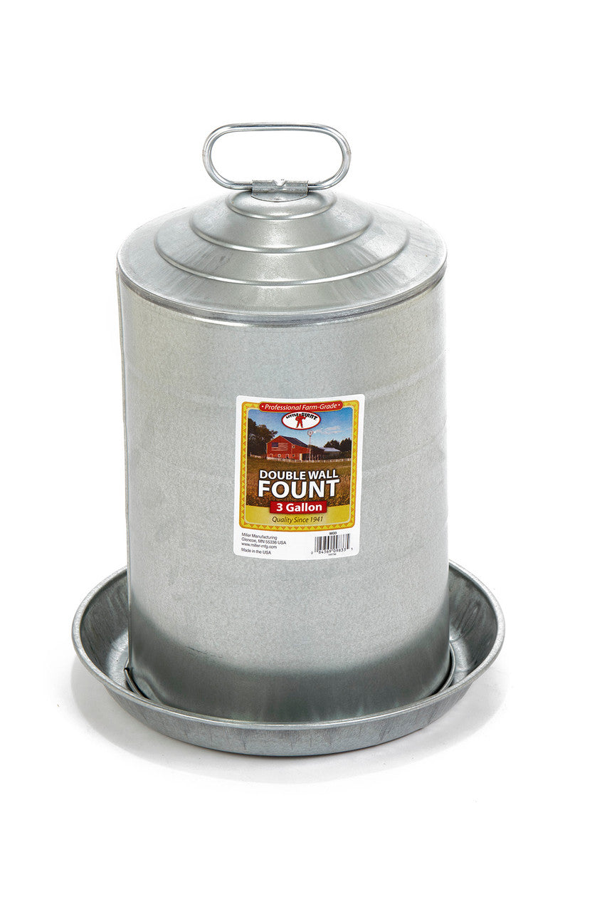 Double Wall Poultry Fount - 3 Gallon