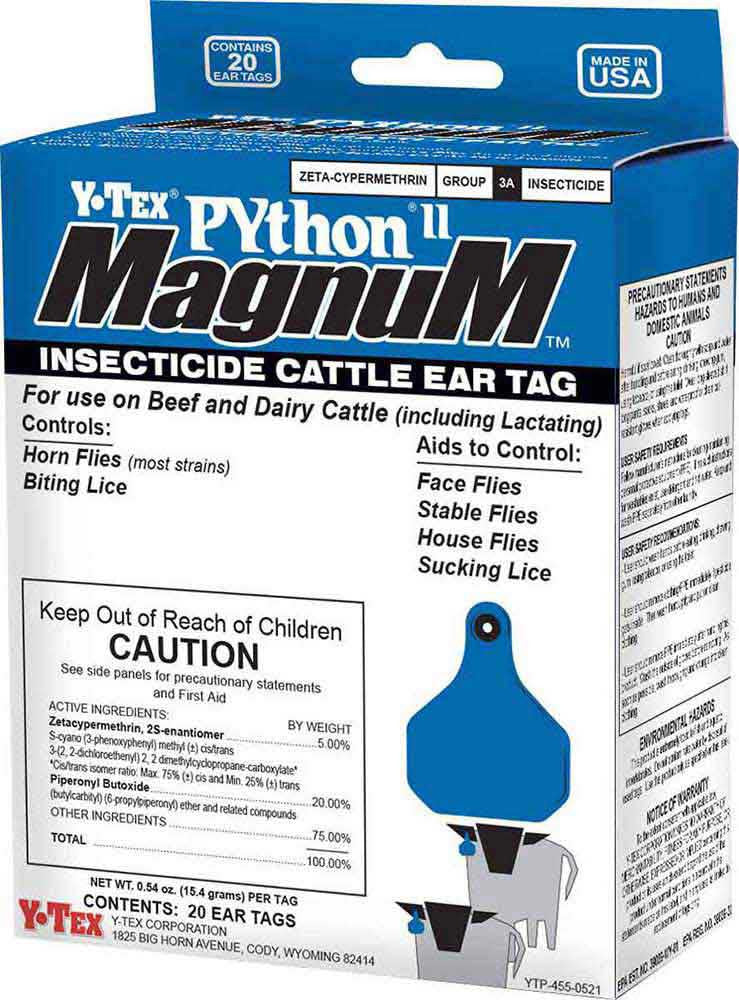 Y-Tex Python II Magnum Insecticide Tags - 20ct