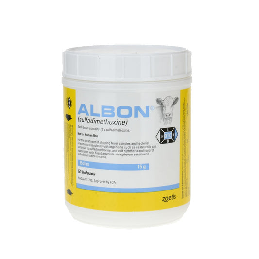Albon (Sulfadimethoxine) 15gm, 50 Boluses - Prescription Required