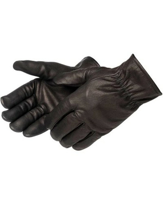 Lined Black Grain Goatskin Gloves
