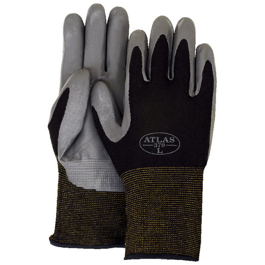 Atlas Gloves - Grey Colored Nitrile on Black Nylon Coated