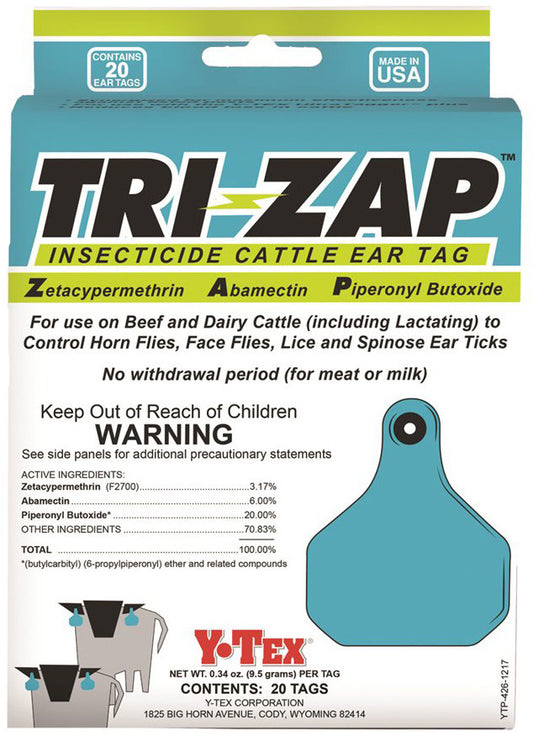 TRI-ZAP Insecticide Cattle Ear Tag - 20ct