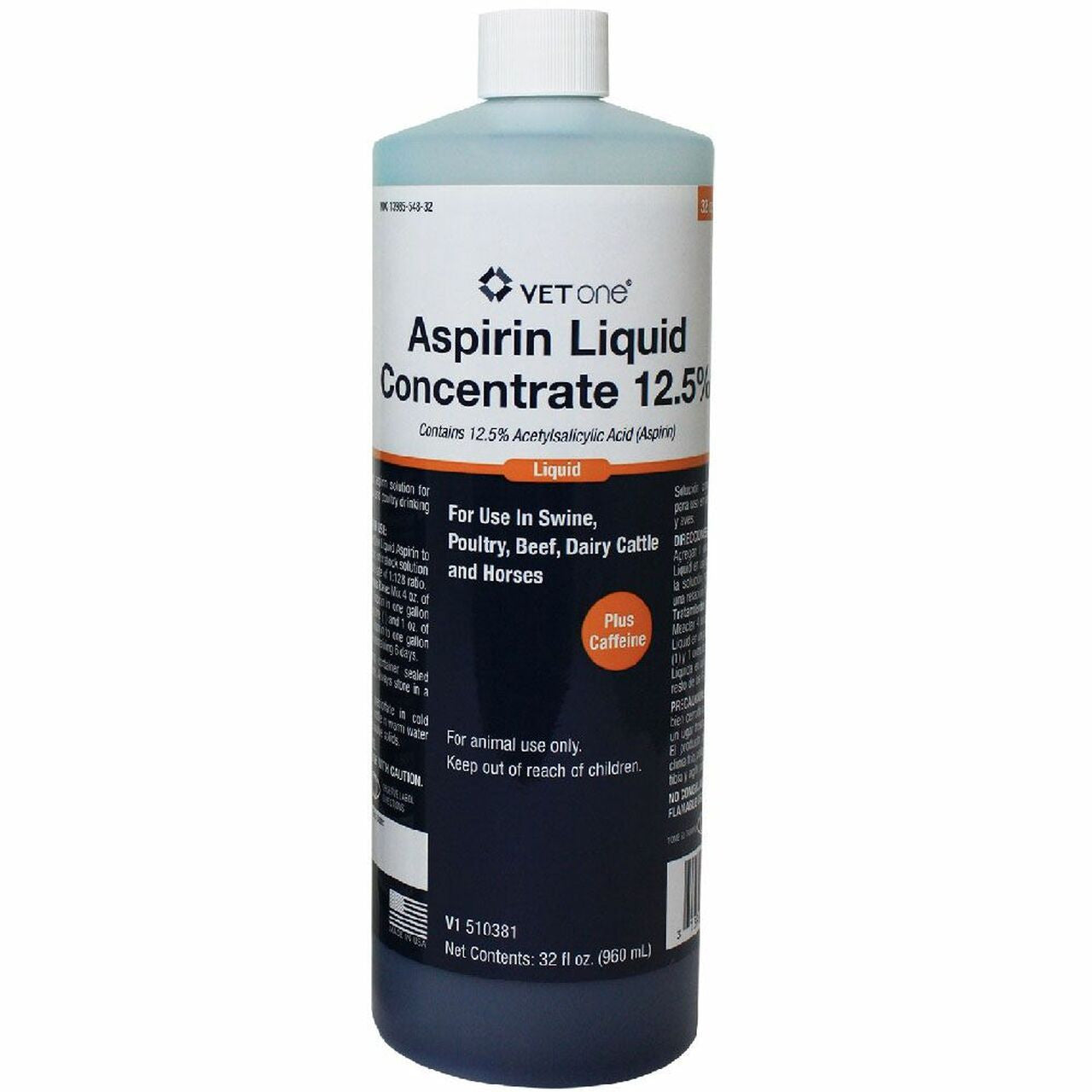 Liquid Aspirin Conc. 12.5% with Caffeine - 32oz.