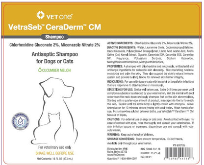 VetraSeb CeraDerm CM Antiseptic Shampoo