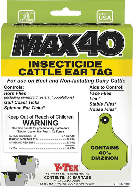 Max 40 Insecticide Tags - 20 Count